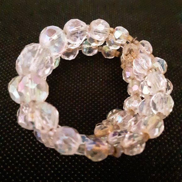 Vintage Aurora Borealis Memory Wire Bracelet - Picture 4 of 9